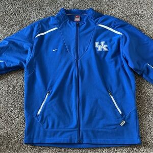 Nike Team KY Men’s Full Zip Blue with White Trim Warm-up Jacket, XXL, Y2K, 2000s